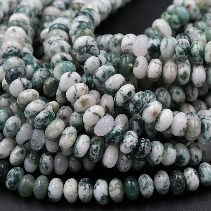 Natural Green Tree Agate 6mm 8mm Rondelle Smooth Beads 155 Strand Intrinsic Trading Necklaces Natural Green Tree Agate 6mm 8mm Rondelle Smooth Beads 155 Strand Intrinsic Trading Necklaces