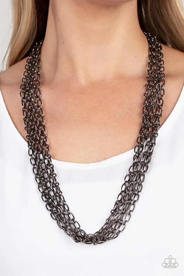 Necklaces All Eyes On U Jewelry Paparazzi Accessories Dynamite Dynamo Black Paparazzi Necklace
