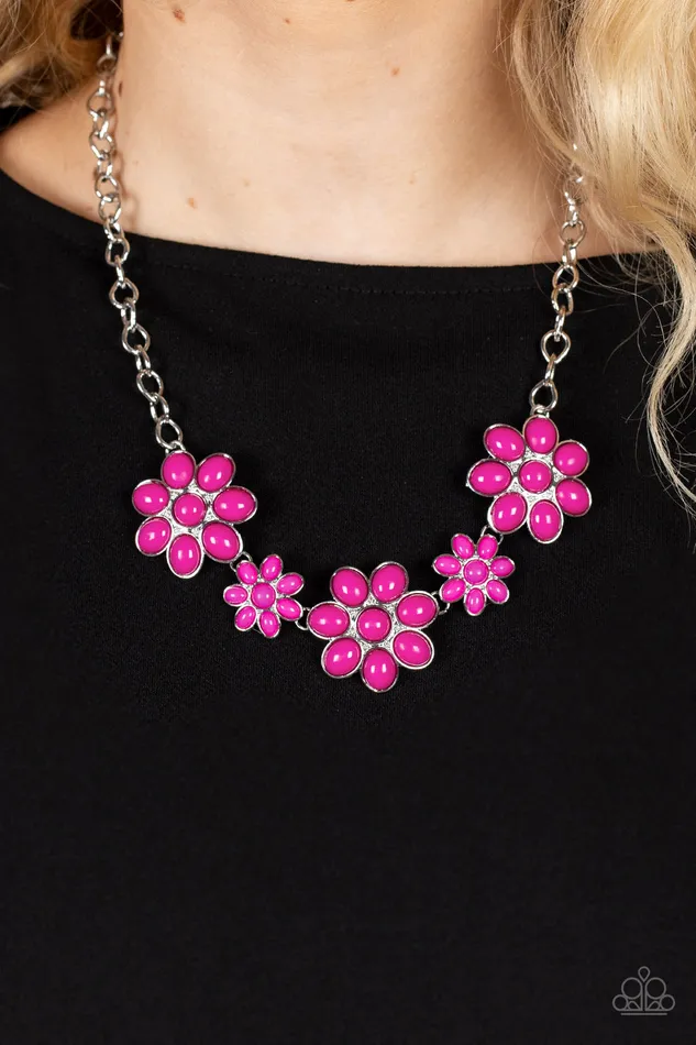 Necklaces All Eyes On U Jewelry Paparazzi Accessories Flamboyantly Flowering Pink Paparazzi Necklace