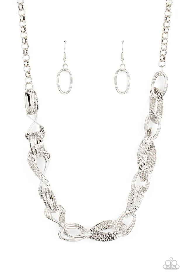 Necklaces All Eyes On U Jewelry Paparazzi Accessories METAL of Honor Silver Paparazzi Necklace Necklaces All Eyes On U Jewelry Paparazzi Accessories METAL of Honor Silver Paparazzi Necklace