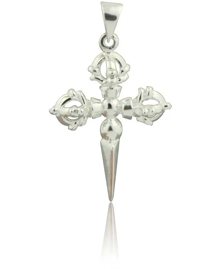 Necklaces Buddha Groove Sterling Silver Vajra and Dagger Pendant