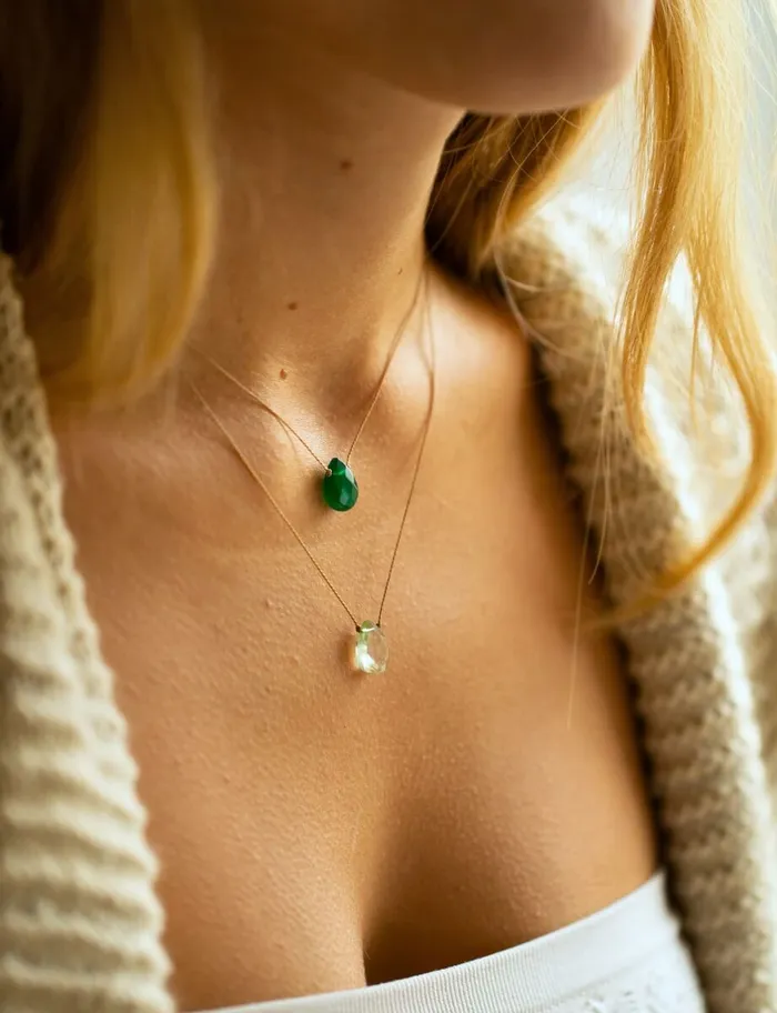 Necklaces SoulKu Prasiolite Luxe Necklace for I Love You