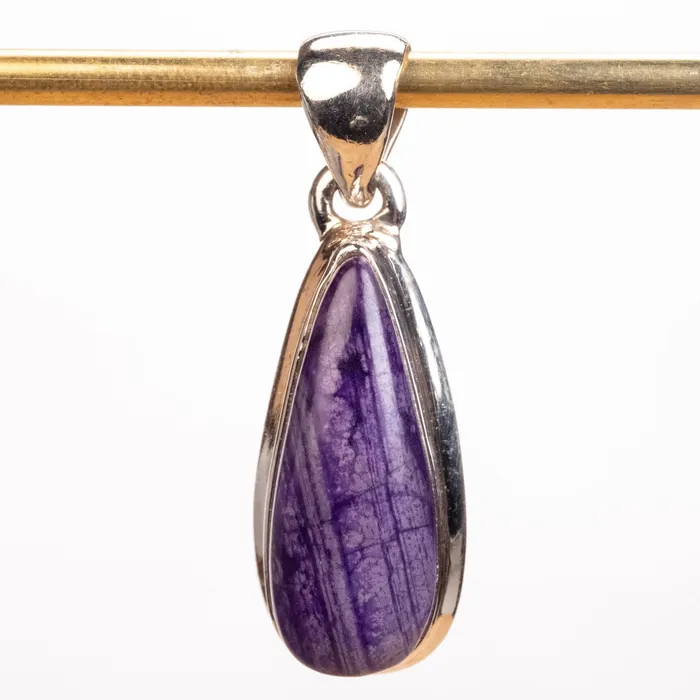 Necklaces Sugilite Pendant 401 g 32x10mm 925 Silver InnerVision Crystals
