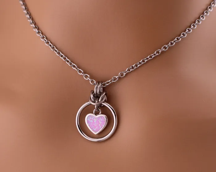 Pink Opal O Ring Captive Collars Rings