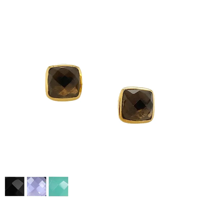 Q Evon PreStyled Sets Square Studs Gold