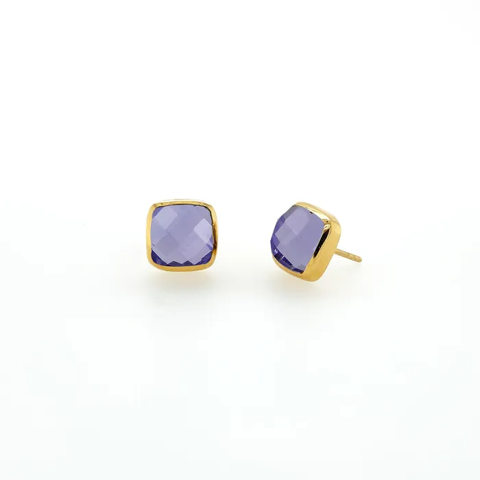 Q Evon PreStyled Sets Square Studs Gold