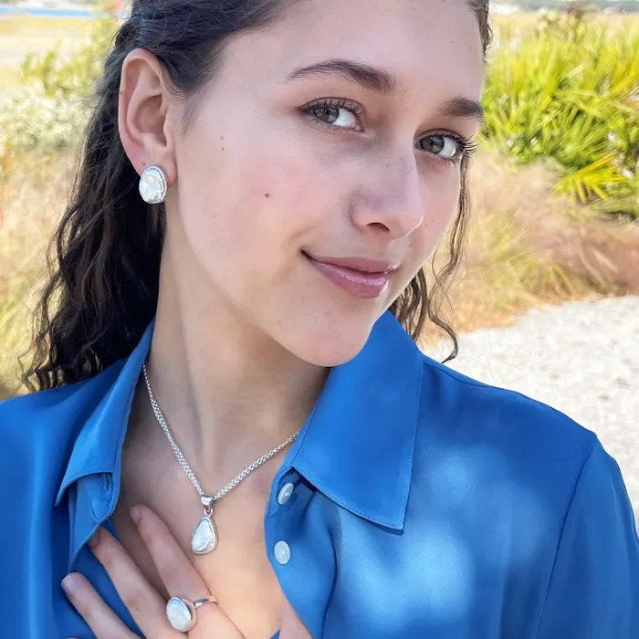 Q Evon Rings Silver Baroque Pearl Ring