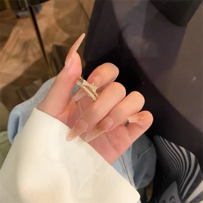 Refined by AnnaKaci Rings Double Layered Gold Ring with Bow