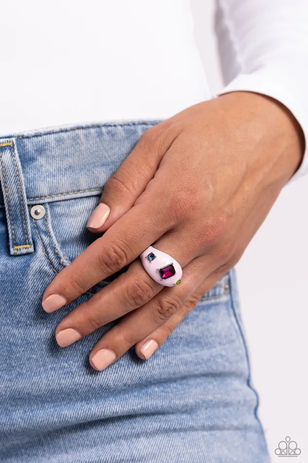 Rings All Eyes On U Jewelry Paparazzi Accessories Blinding Behavior Pink Paparazzi Ring