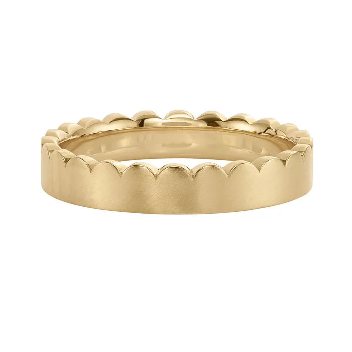 Rings ARTEMER Matte Gold Scalloped Wedding Band