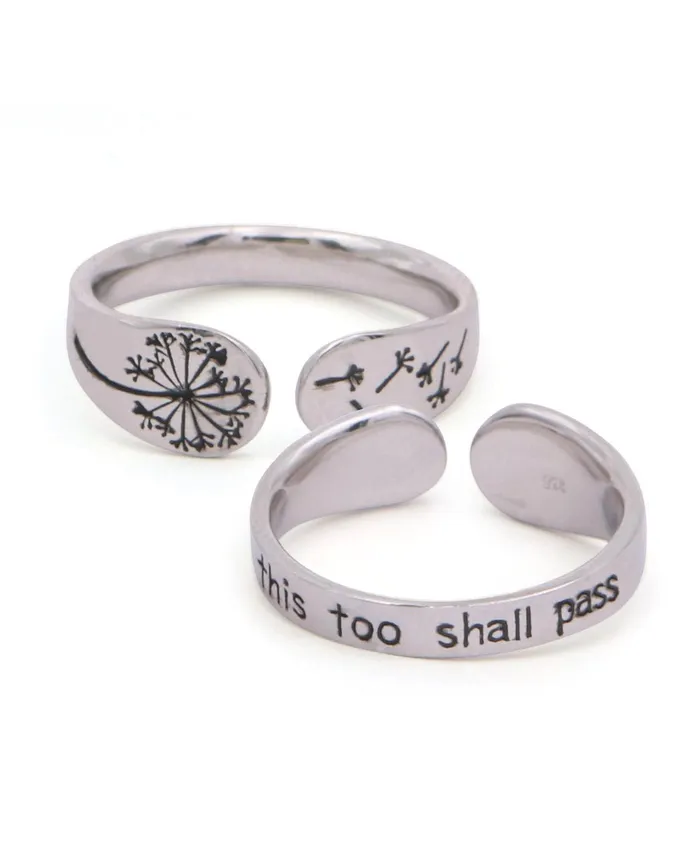 Rings Buddha Groove Petite Size This Too Shall Pass Sterling Silver Mantra Ring