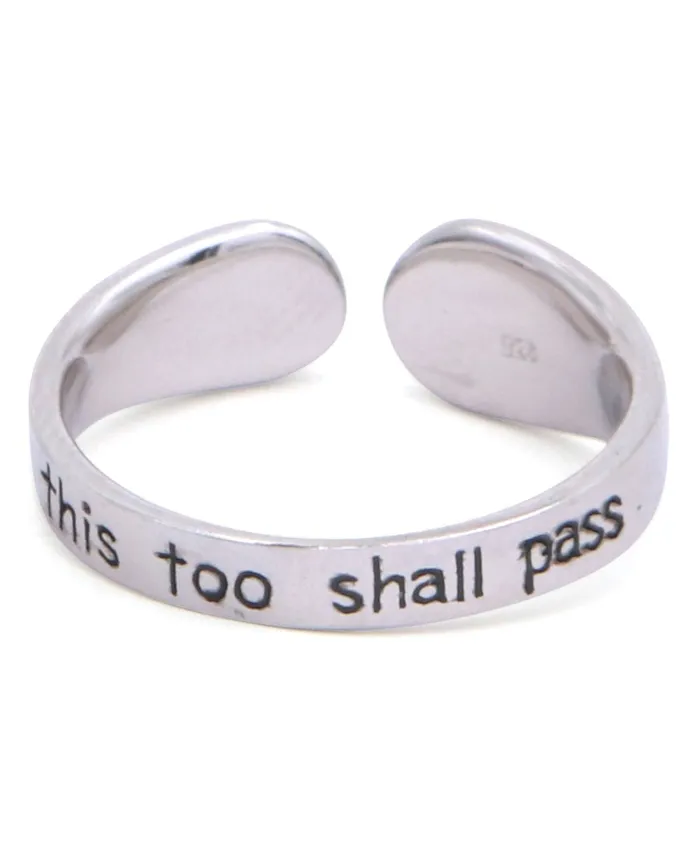 Rings Buddha Groove Petite Size This Too Shall Pass Sterling Silver Mantra Ring
