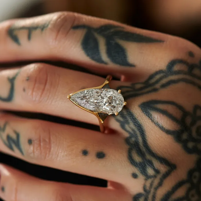 Rings Interstellar OOAK Salt Pepper Engagement Ring ARTEMER