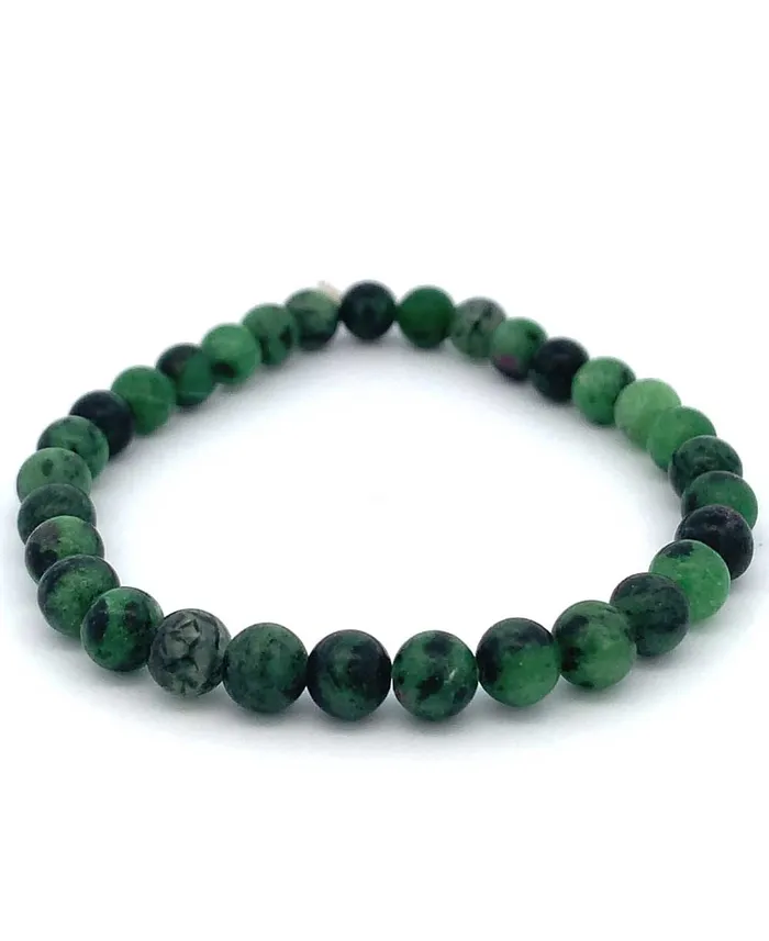 Ruby Zoisite Gemstone Bead Stretch Bracelet Buddha Groove Bracelets