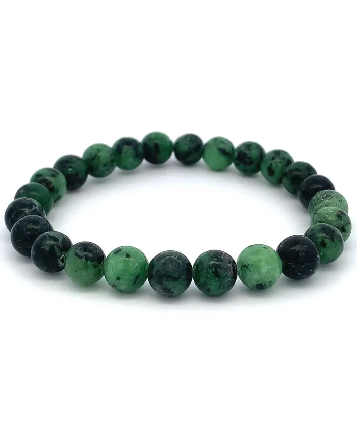 Ruby Zoisite Gemstone Bead Stretch Bracelet Buddha Groove Bracelets