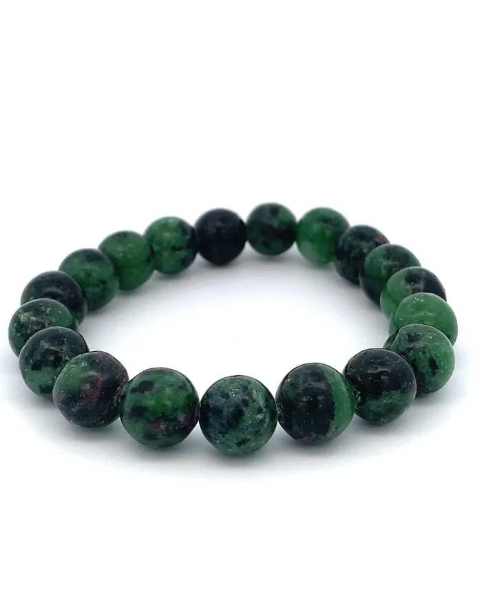Ruby Zoisite Gemstone Bead Stretch Bracelet Buddha Groove Bracelets