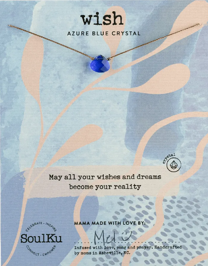 SoulKu Necklaces Azure Blue Crystal Soul Shine Necklace for Wish