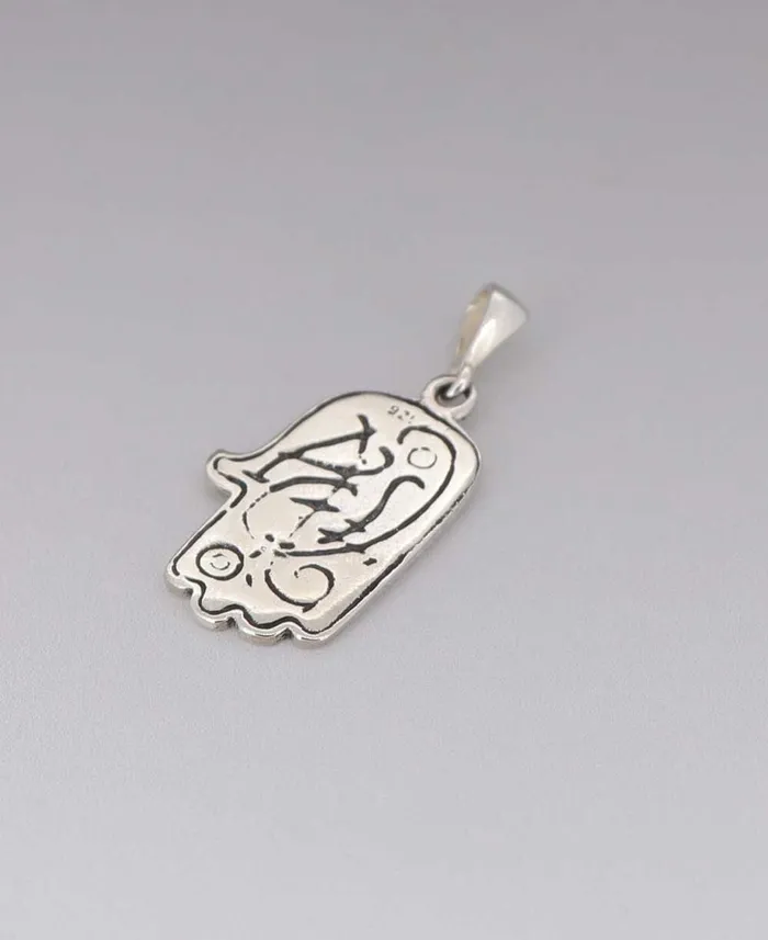 Sterling Silver Abstract Hamsa Pendant Buddha Groove Necklaces