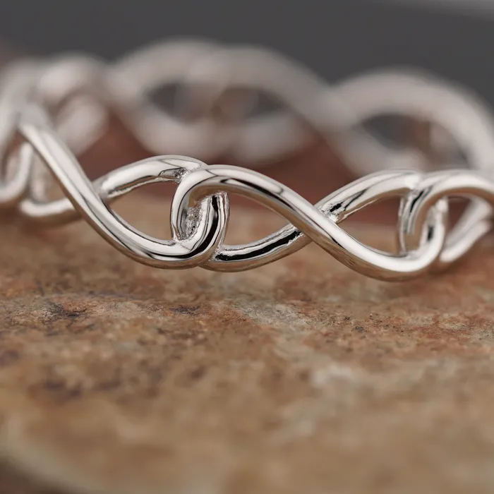 Sterling Silver Infinity Knot Ring Captive Collars Rings