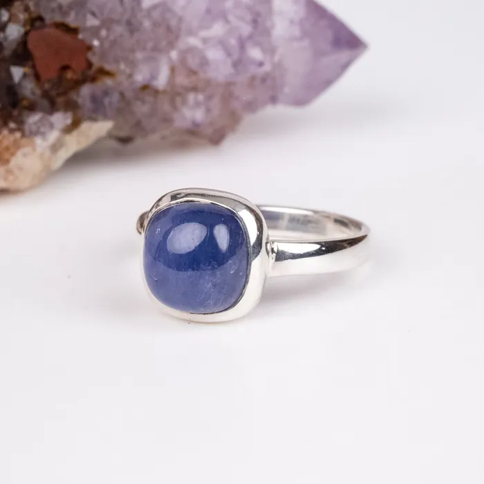 Tanzanite Ring 10mm Size 8 925 Silver InnerVision Crystals Rings