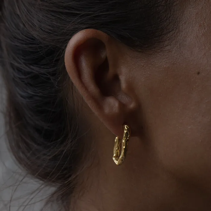 ULA OPEN LOOP EARRINGS 24K GOLD PLATED JESS ZABALA Earrings