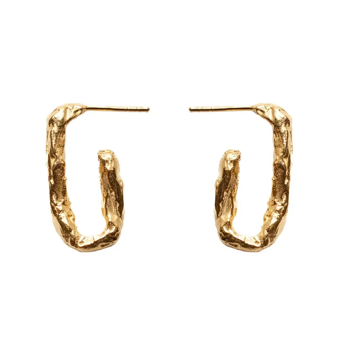 ULA OPEN LOOP EARRINGS 24K GOLD PLATED JESS ZABALA Earrings