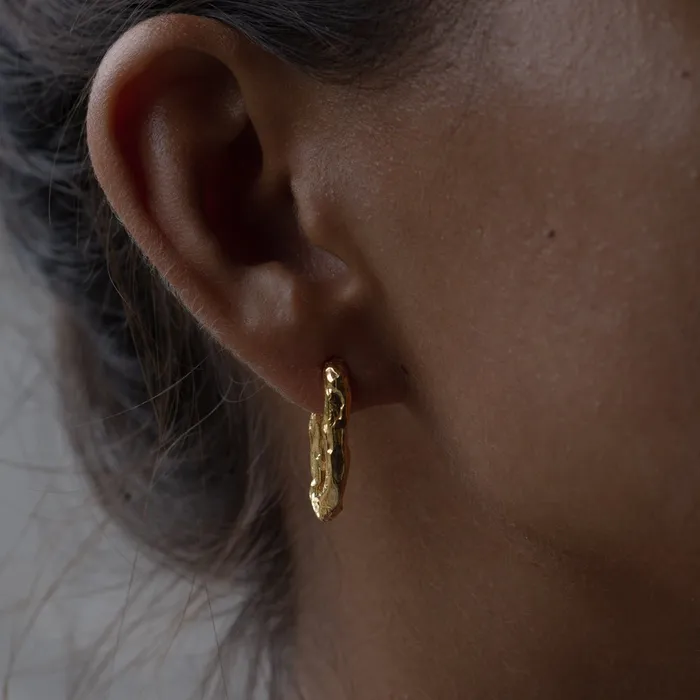 ULA OPEN LOOP EARRINGS 24K GOLD PLATED JESS ZABALA Earrings