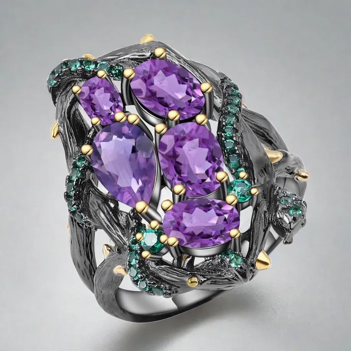 Viking Trinkets Rings Hels Beauty Sterling Silver Amethyst Ring