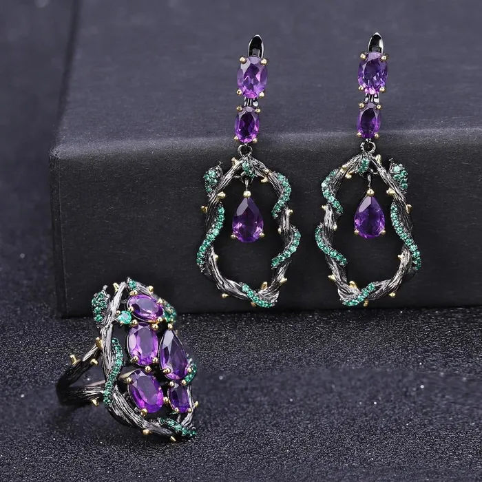 Viking Trinkets Rings Hels Beauty Sterling Silver Amethyst Ring