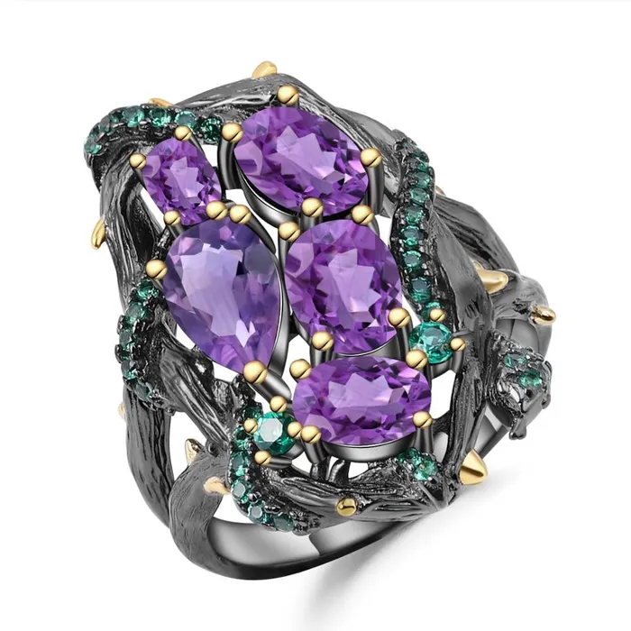 Viking Trinkets Rings Hels Beauty Sterling Silver Amethyst Ring