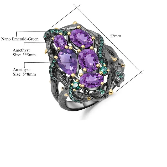 Viking Trinkets Rings Hels Beauty Sterling Silver Amethyst Ring