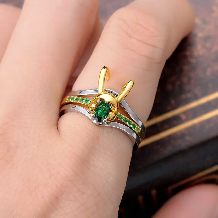 Viking Trinkets Rings The Trickster Inlaid Zircon Loki Ring