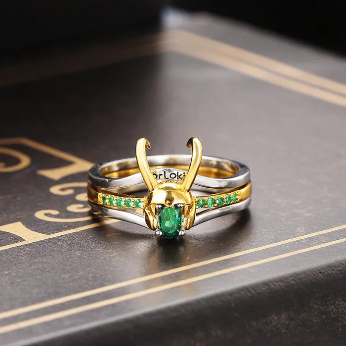 Viking Trinkets Rings The Trickster Inlaid Zircon Loki Ring