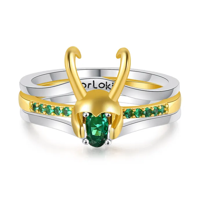 Viking Trinkets Rings The Trickster Inlaid Zircon Loki Ring