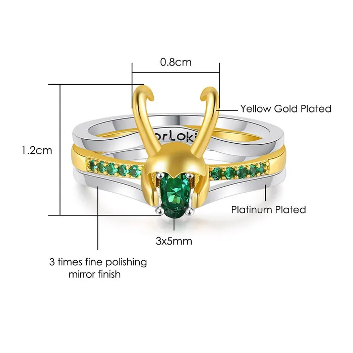 Viking Trinkets Rings The Trickster Inlaid Zircon Loki Ring