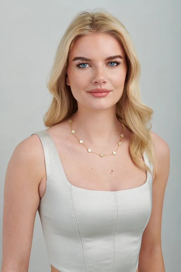 White Clover Necklace Gemlet Necklaces White Clover Necklace Gemlet Necklaces