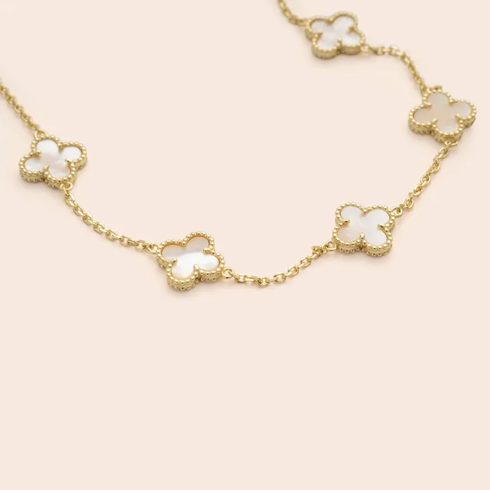 White Clover Necklace Gemlet Necklaces White Clover Necklace Gemlet Necklaces